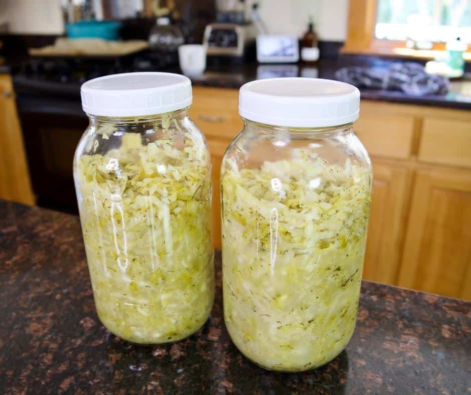 fermented-sauerkraut-in-mason-jars