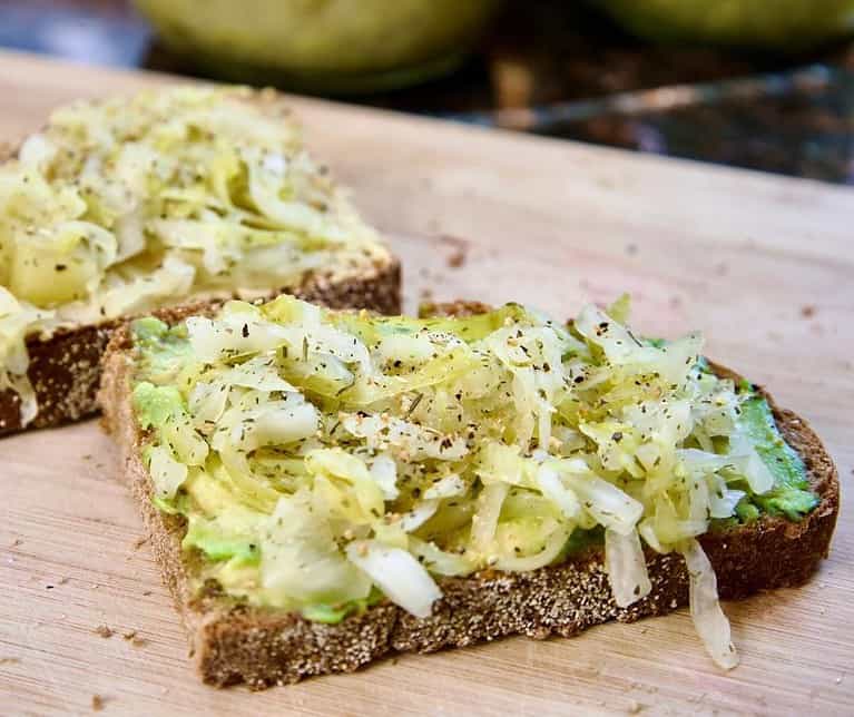 fermented-sauerkraut-open-faced-sandwich