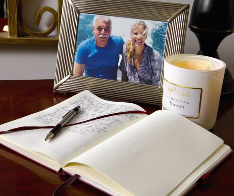 morning-routine-journal-candle-picture-frame-loved-one
