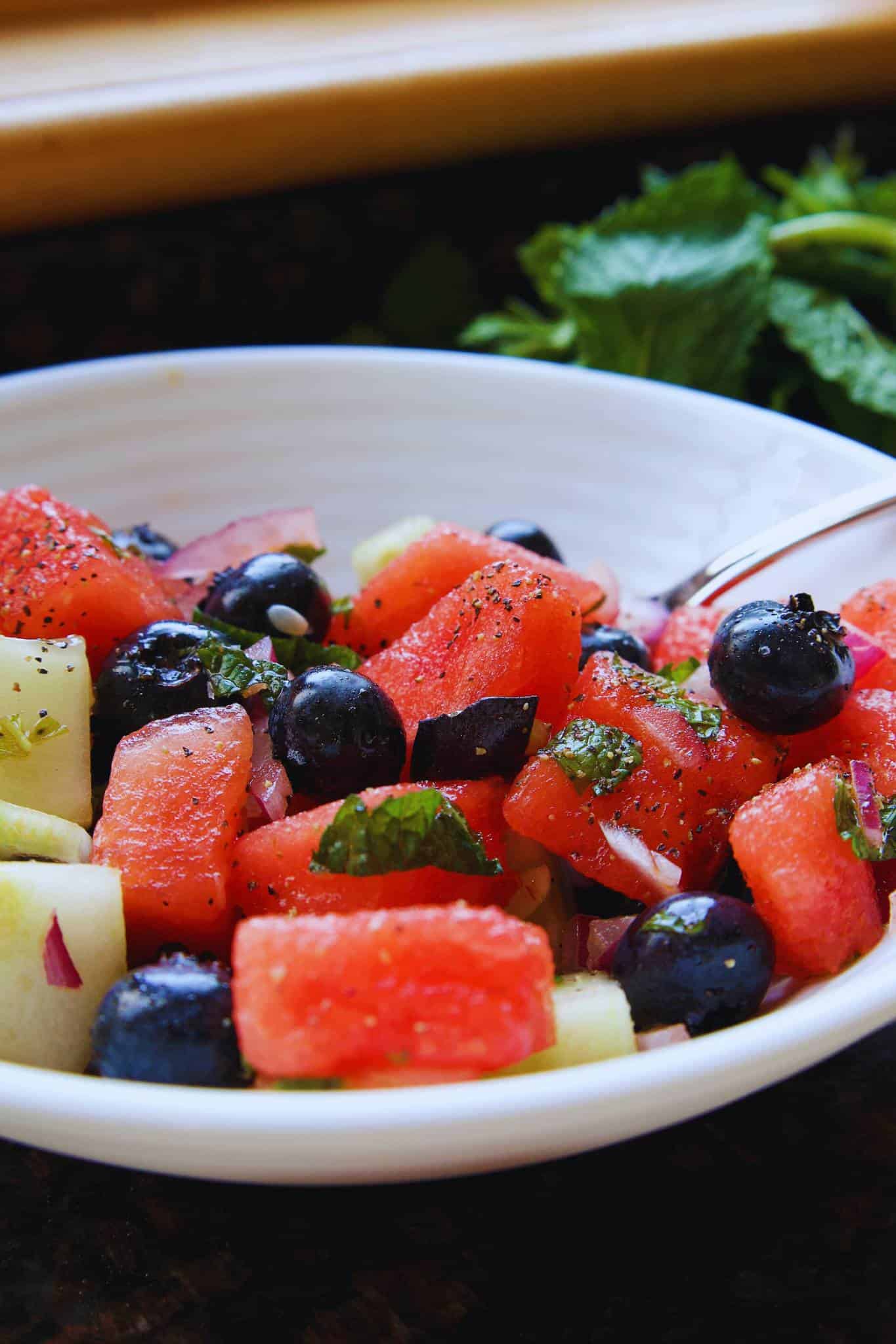 Refreshing Watermelon Salad With Cucumber And Mint