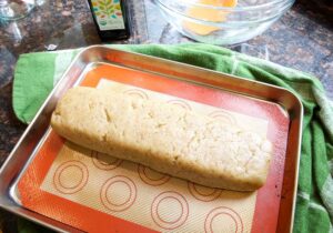 vegan-biscotti-cookie-loaf-baking-sheet