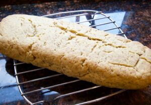 baked-biscotti-cookie-loaf-cooling-rack