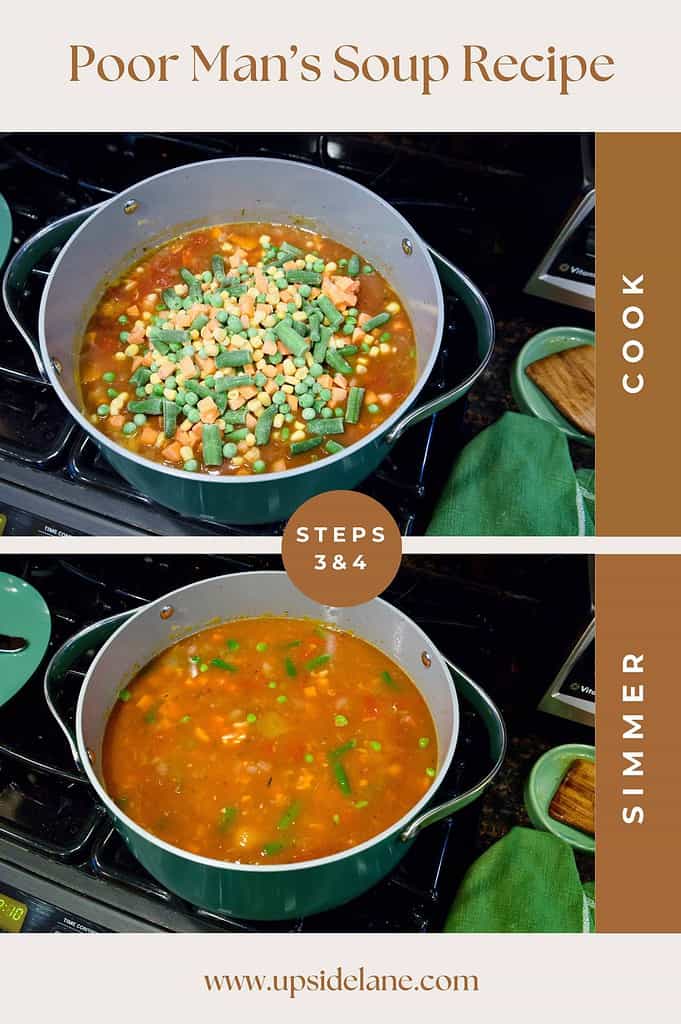 steps-one-and-two-to-make-poor-mans-soup-recipe-frozen-vegetables-soup-pot-simmering-soup