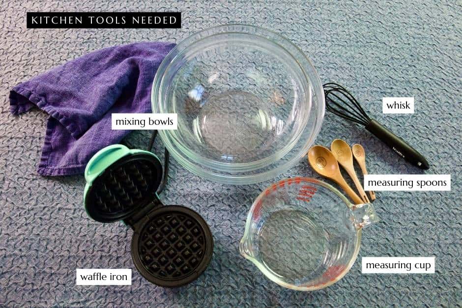 kitchen-tools-to-make-sourdough-discard-waffle-recipe-labeled