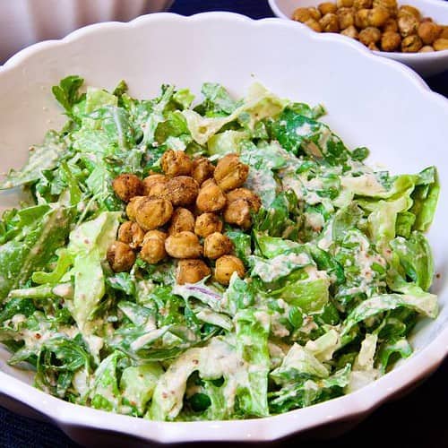 vegan-caesar-salad-white-bowl-chickpea-croutons