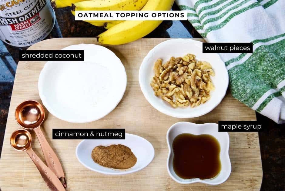 labeled-toppings-for-oatmeal-shredded-coconut-walnut-pieces-cinnamon-nutmeg-maple-syrup