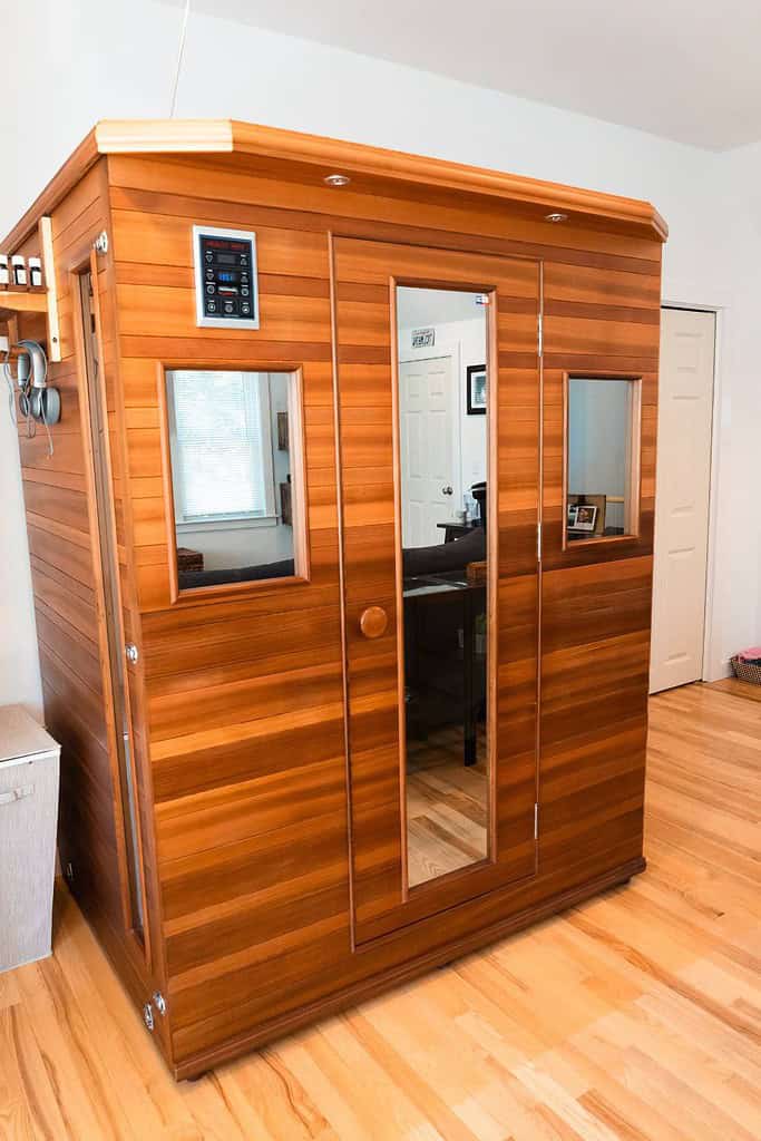 a double infrared sauna in a home studio