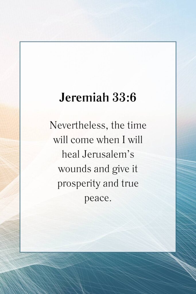 Jeremiah bible verse on blue, gold, and white background.