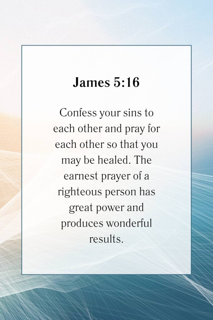 James bible verse on blue, gold, and white background.