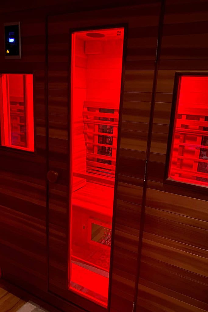 infrared sauna with red light