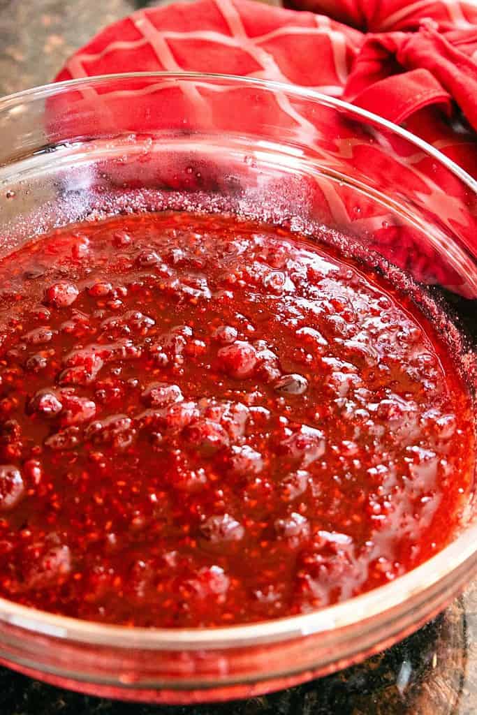 sugar free cranberry sauce with raspberries