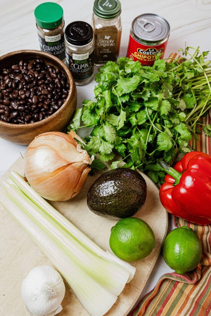 ingredients to make black bean soup