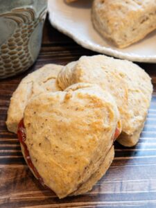 vegan scones in a heart shape