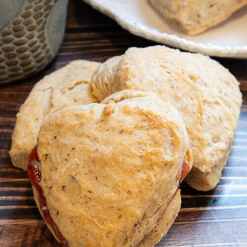 vegan scones in a heart shape