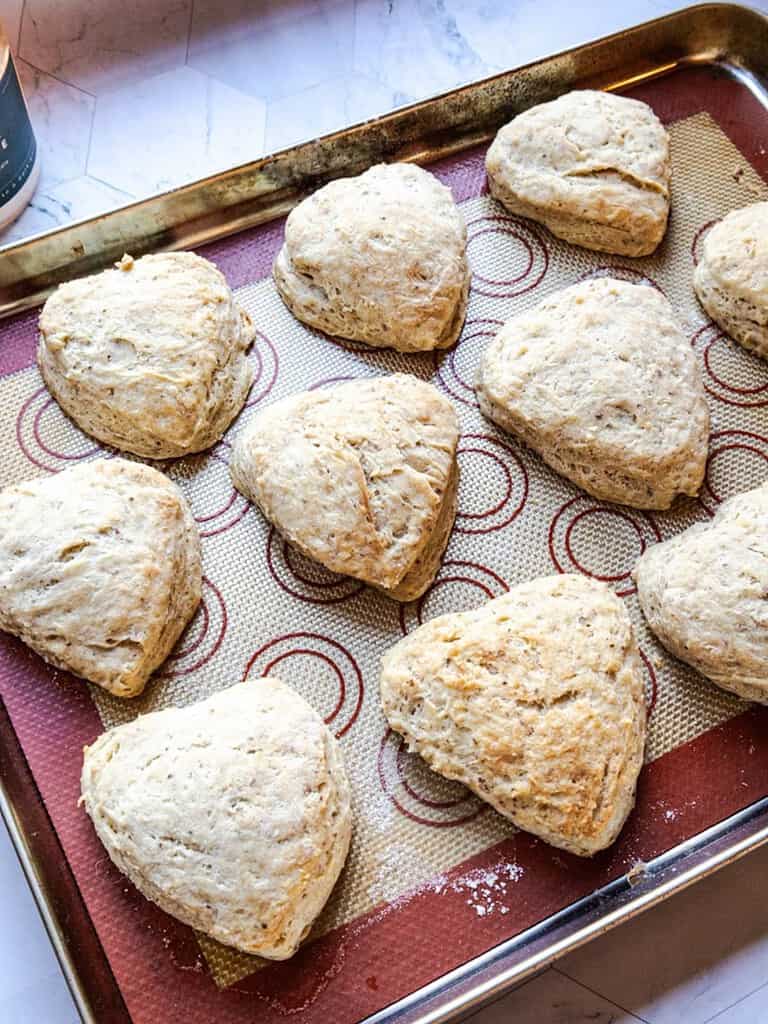 vegan scones on a baking sheet