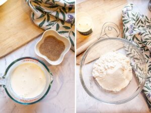 steps to make vegan scones with dry and wet ingredients