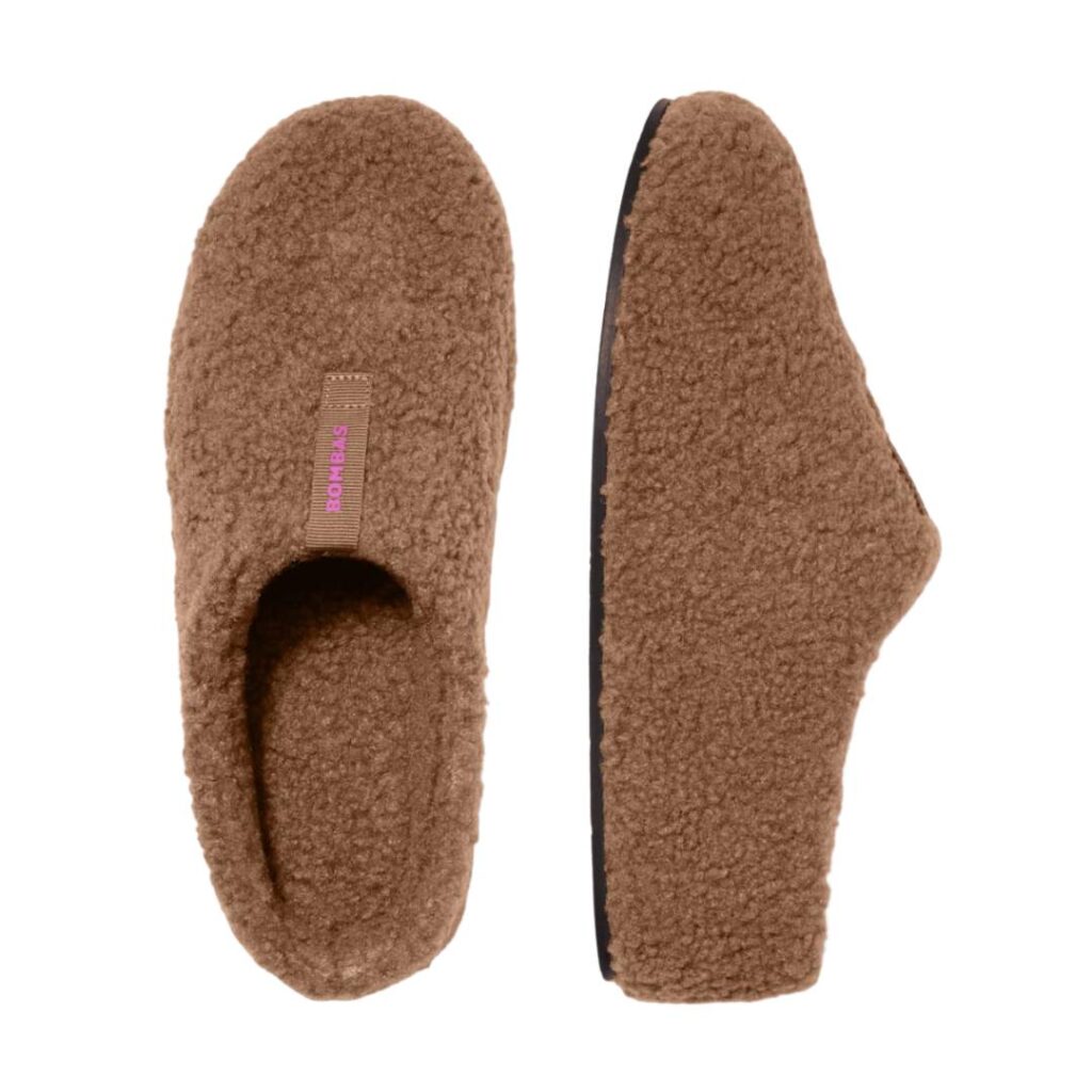 fluffy brown sherpa slippers