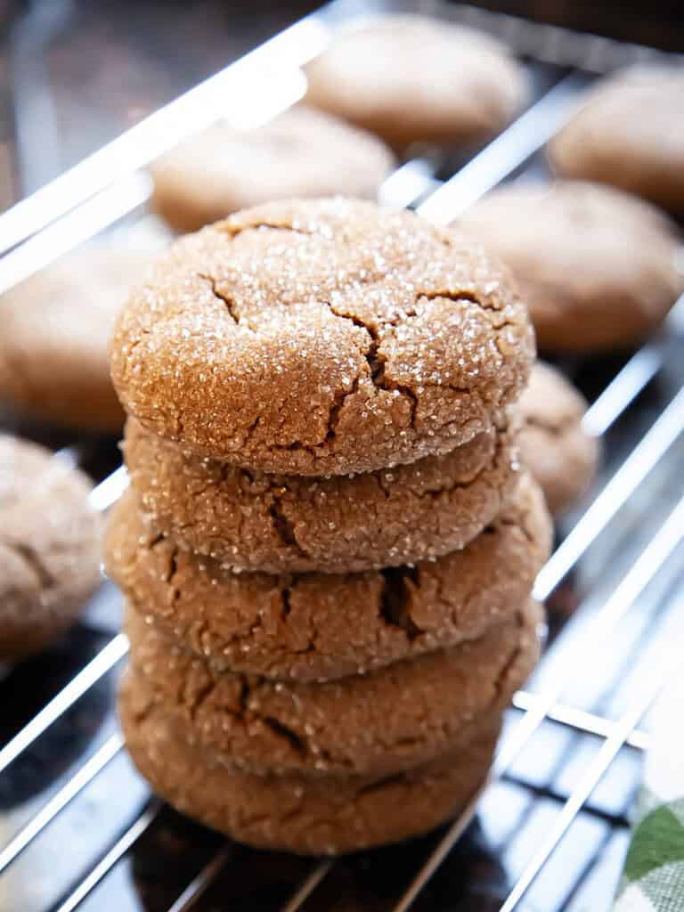 five cookies stacked on top of one another