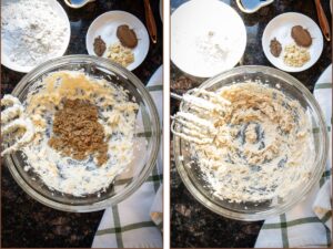 butter mixed in a bowl with brown sugar